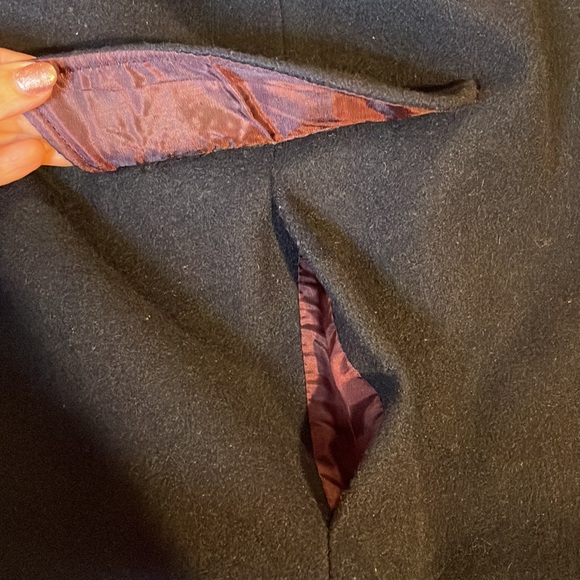 Raywood and Srein Wool Navy Dress Coat Jacket Small Medium Vintage - Picture 10 of 15